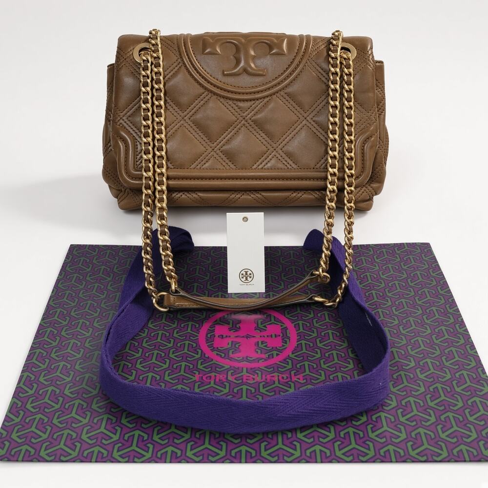 Tory Burch 909 Fleming Moose Soft Convertible Shoulder Bag $525 MSRP